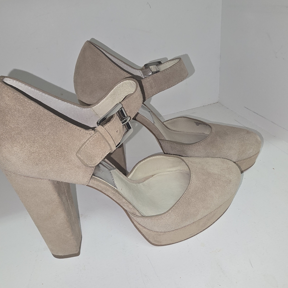 Michael Kors Tan Suede Platform Heels